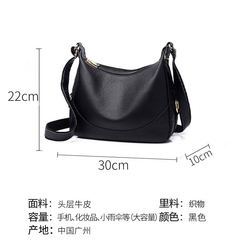 Guangzhou Shiling Genuine Leather Women's Bag for Middle-aged and Elderly Mothers, Multi-pocket Large Capacity Single Shoulder Crossbody Bag Trend - 图片 42