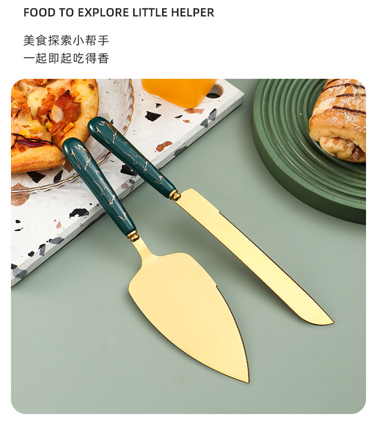 Ceramic Handle Stainless Steel Knife and Spatula Gift Set Creative Baking Tools Cheese Knife Butter Knife Cake Spatula Pizza Spatula - 图片 18