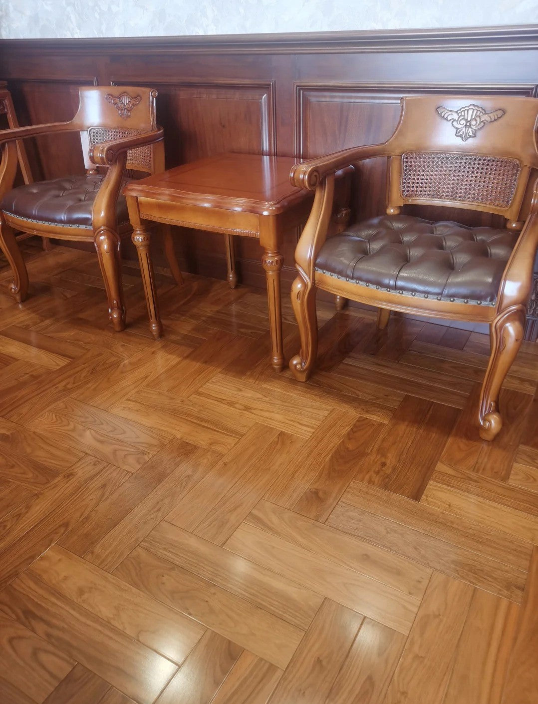 ENF Certified AB Grade Padauk Click Lock Three-Layer Solid Wood Flooring Waterproof Anti-slip for Living Room & Outdoor Use - 图片 19