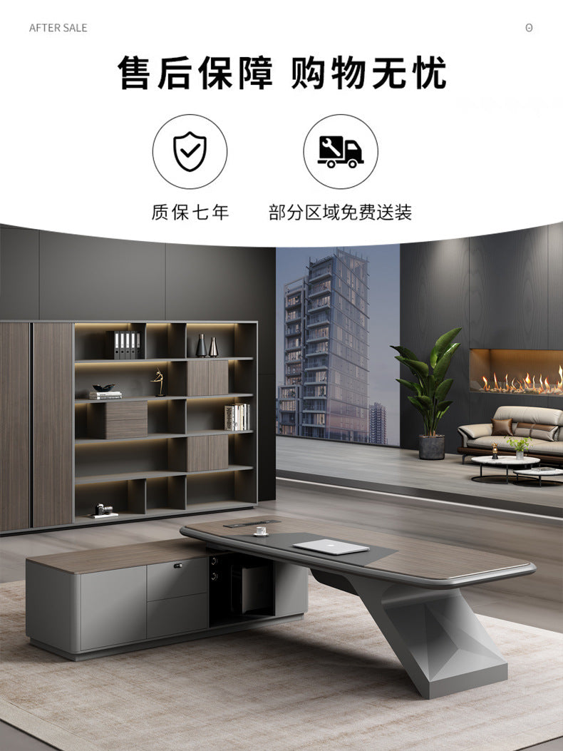 Painted Office Desk Executive Desk President Leader Chairman Boss Desk Office Manager Desk Office Desk and Chair Set - 图片 49