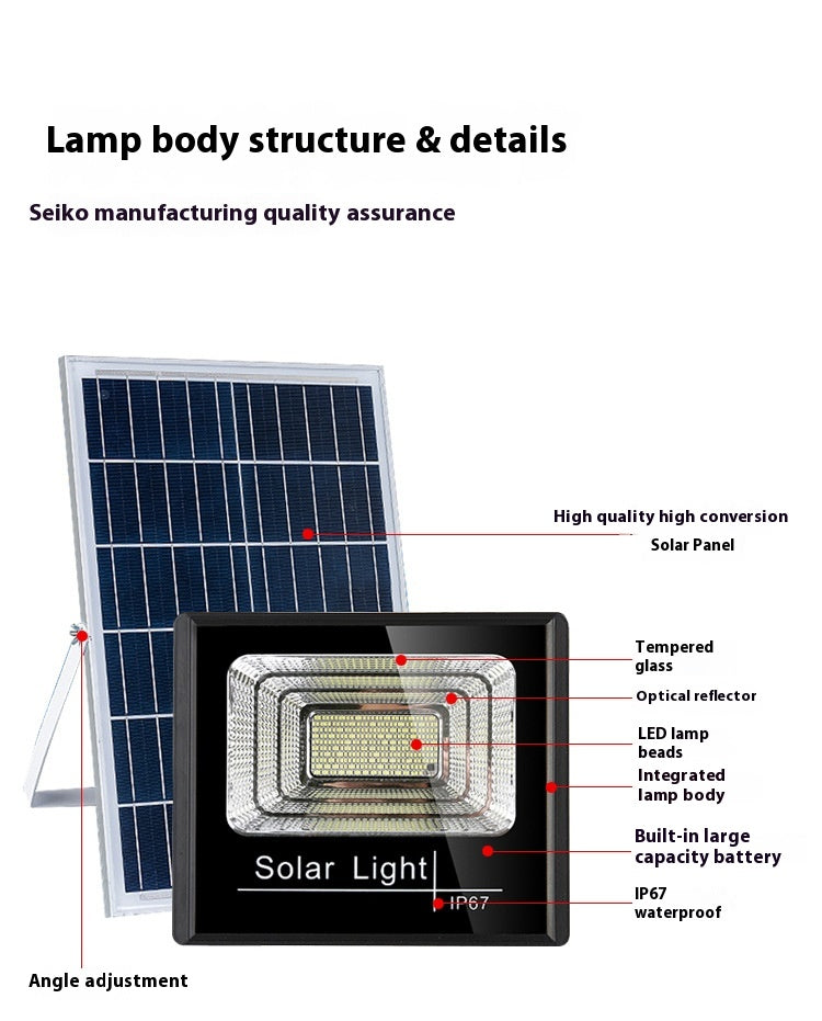 Waterproof LED Solar Street Light Indoor and Outdoor Home Garden Lighting with Strong Light for Rural Yards IP Rating IP65 - 图片 16