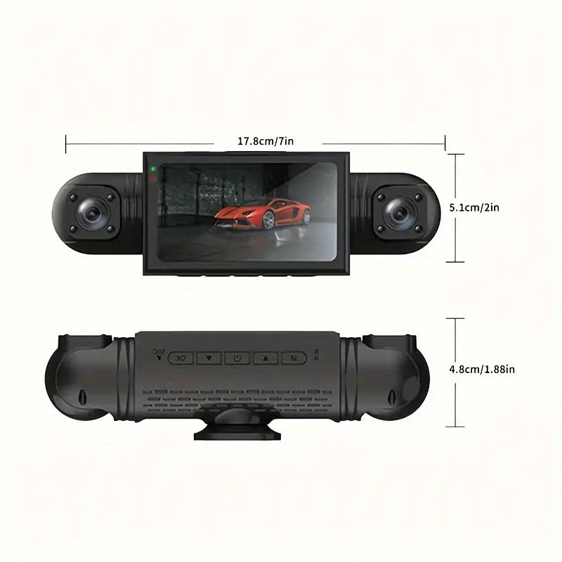 Dash Cam with Four Lenses1080P High-definition infrared night vision four-record simultaneous display dash cam DVR - 图片 3