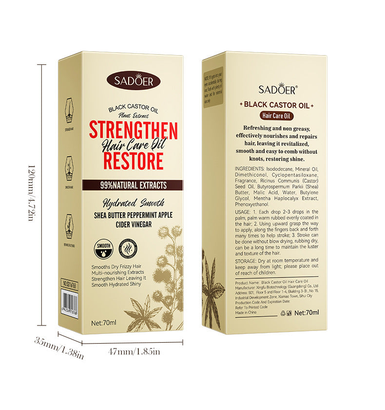 Black Castor Oil Hair Care Essential Oil SADOER Moisturizing and Smooth Hair Conditioner Cross-Border Wholesale - 图片 19