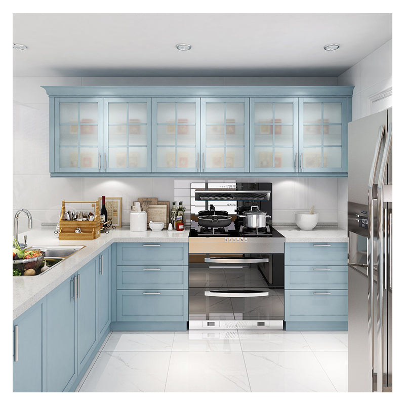 New Design Cabinets Top Cupboard Kitchen Cabinet Set for Small Marble Solid Wood Home Furniture Modular Kitchen Cabinet Modern - 图片 5