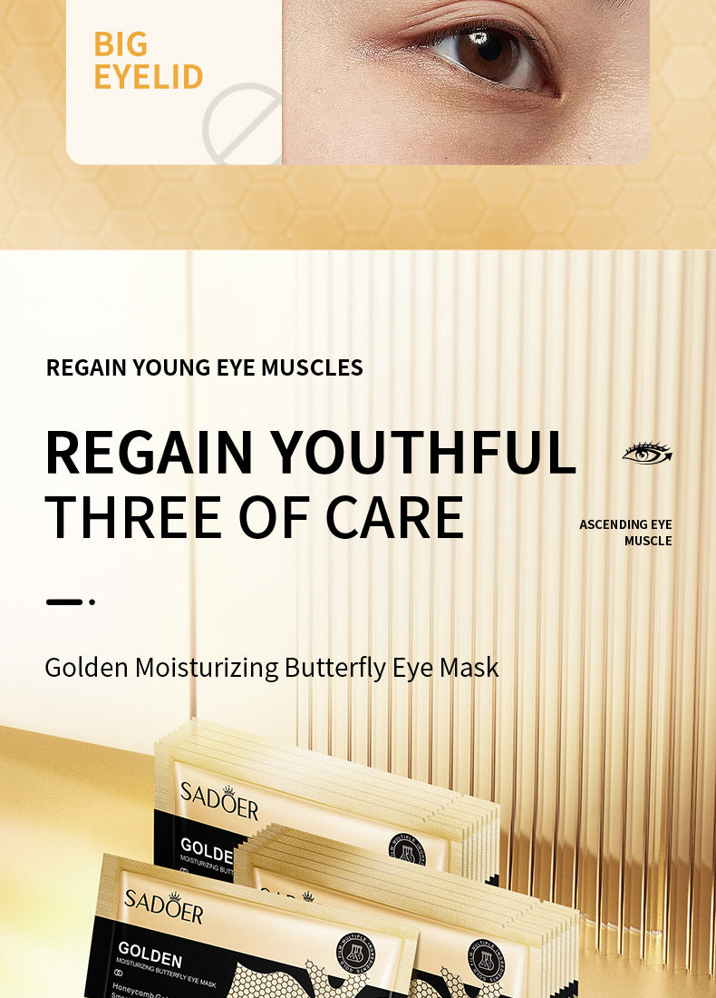 Gold Butterfly Eye Mask SADOER Eyes mask15g Moisturizing and Nourishing Tablets for Cross-Border Wholesale - 图片 10
