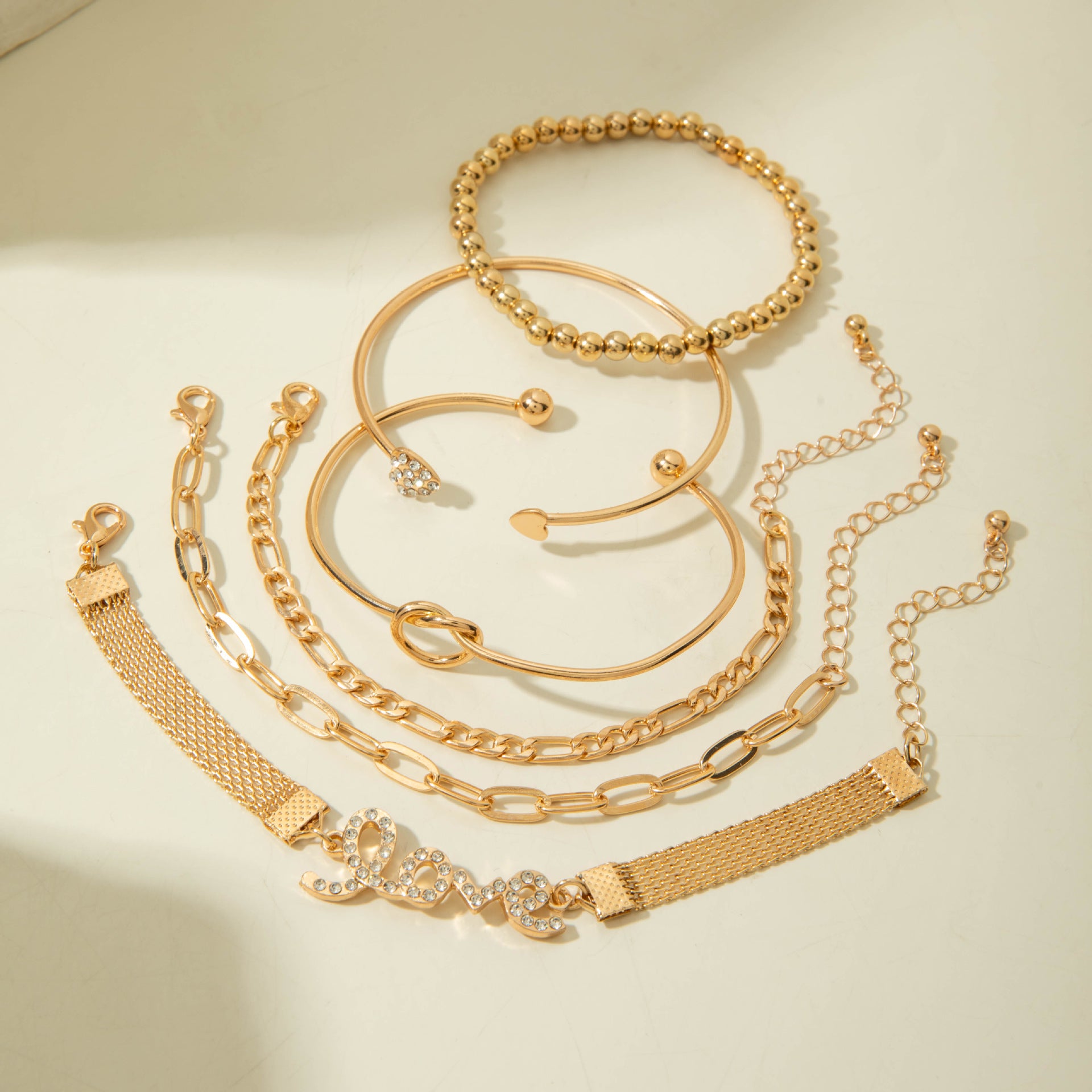 European and American Jewelry High-End Imitation Crystal Butterfly Bracelet Set Fashion Inlaid Diamond Heart Bracelet Wholesale - 图片 58