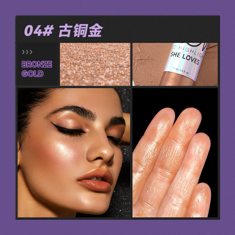 SHELOVES Highlight Liquid Contour Shadow Nose Shadow Diamond Brightening Liquid Face Body Highlight - 图片 8