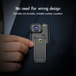 Portable Pocket Camera with Screen, Pocket Camcorder with Back Clip, HD Infrared Night Vision Portable Law Enforcement Camera
