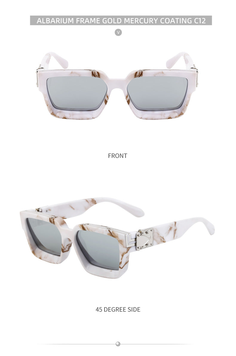 0k Billionaire Style Sunglasses Men Fashion Internet Celebrity Sunglasses Women High-end Glasses Square Frame Sunglasses - 图片 43