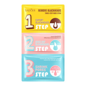 Three Steps to Remove Blackheads Nose Strips SADOER Skin Care Products T District Nursing Set Cross-Border Foreign Trade Wholesale