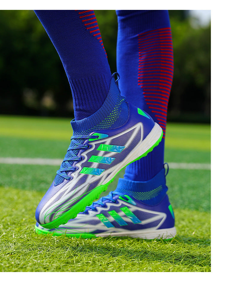 New high-top soccer shoes for men and women AG Spike TF Broken Nail Youth Student Grassland Competition Training Shoes - 图片 33