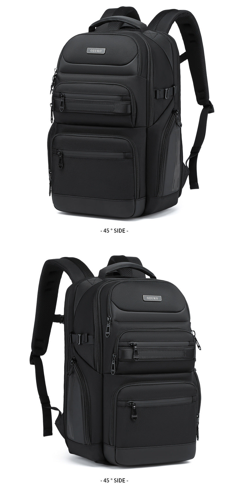 OZUKO Business Backpack Men's Computer Backpack Waterproof High-end Business Travel College Student Commuting School Bag - 图片 31