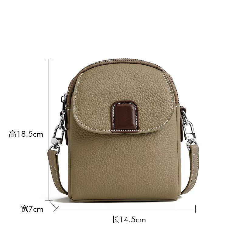 Genuine Leather Phone Bag for Women, Crossbody New Lightweight Bag, Summer Fashion Soft Leather High-End Mini Small Bag - 图片 9