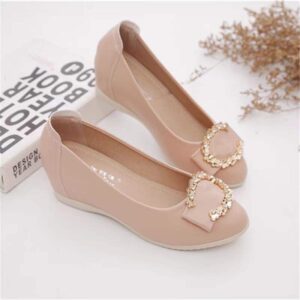 Women's Height-Increasing Flats2025Spring New Non-Slip Flat Shallow Mouth Height-Increasing Shoes Versatile Wedge Mom Shoes