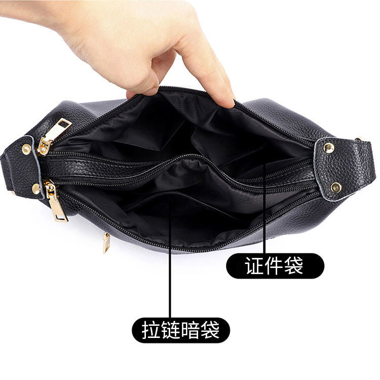 Guangzhou Shiling Genuine Leather Women's Bag for Middle-aged and Elderly Mothers, Multi-pocket Large Capacity Single Shoulder Crossbody Bag Trend - 图片 40