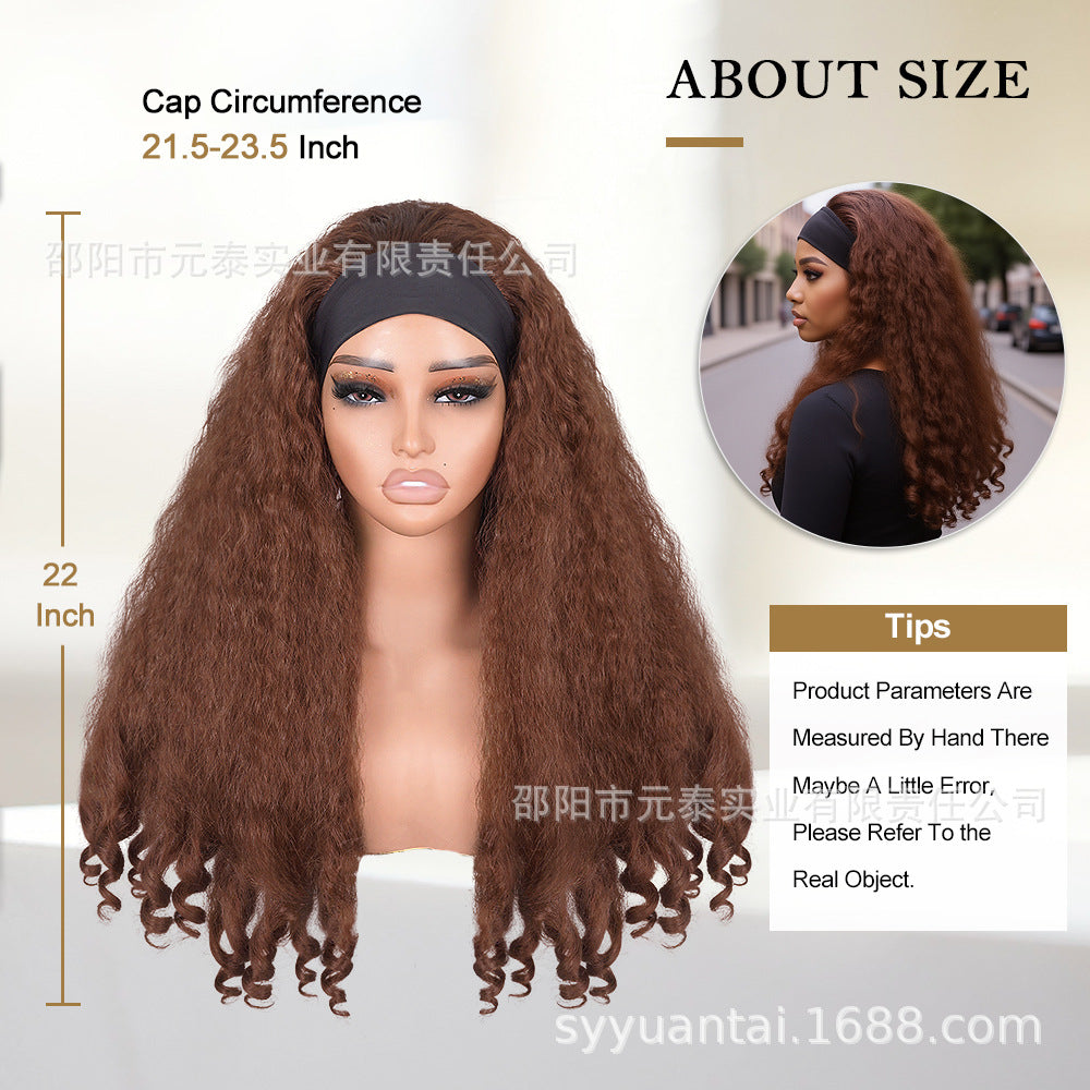 Africa Afro YAKI curly Ribbon Hair Band Curly Hair Chemical Fiber Wig headband wigs - 图片 29