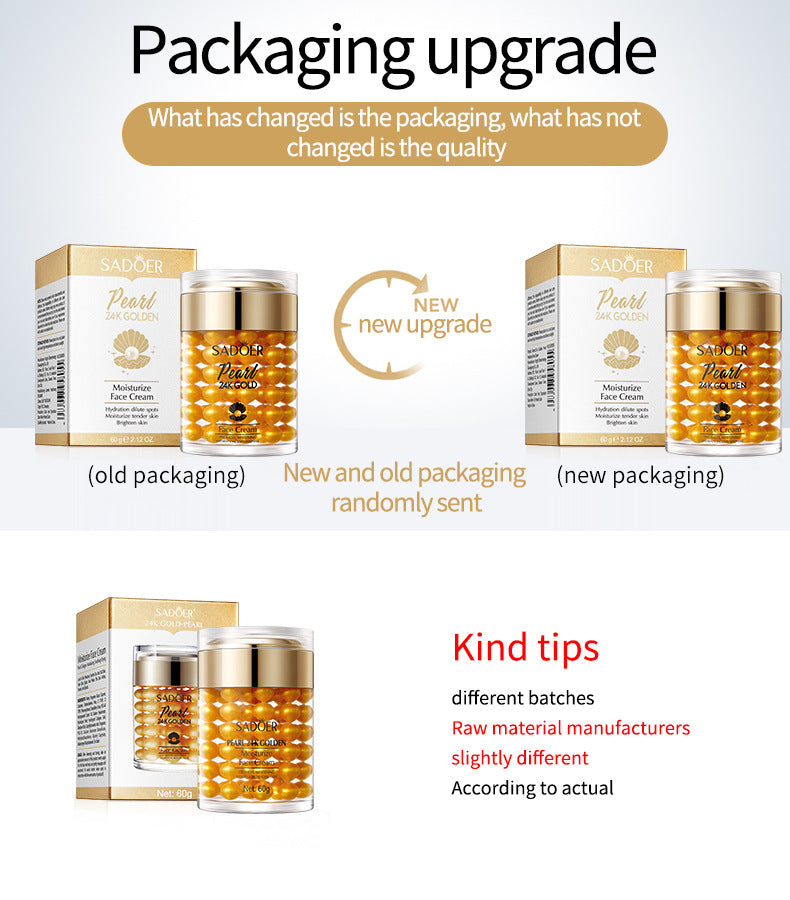 24K Gold Collagen Pearl Cream60g SADOER Hydrating and Moisturizing Face Cream Cross-Border Wholesale - 图片 7