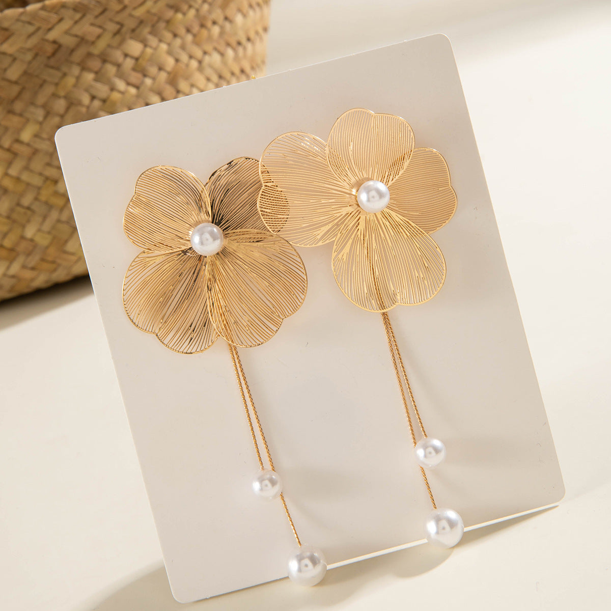 European and American Niche Ginkgo Leaf Tassel Necklace Design Sense Retro Pull-out Imitation Pearl Choker Jewelry choker - 图片 28