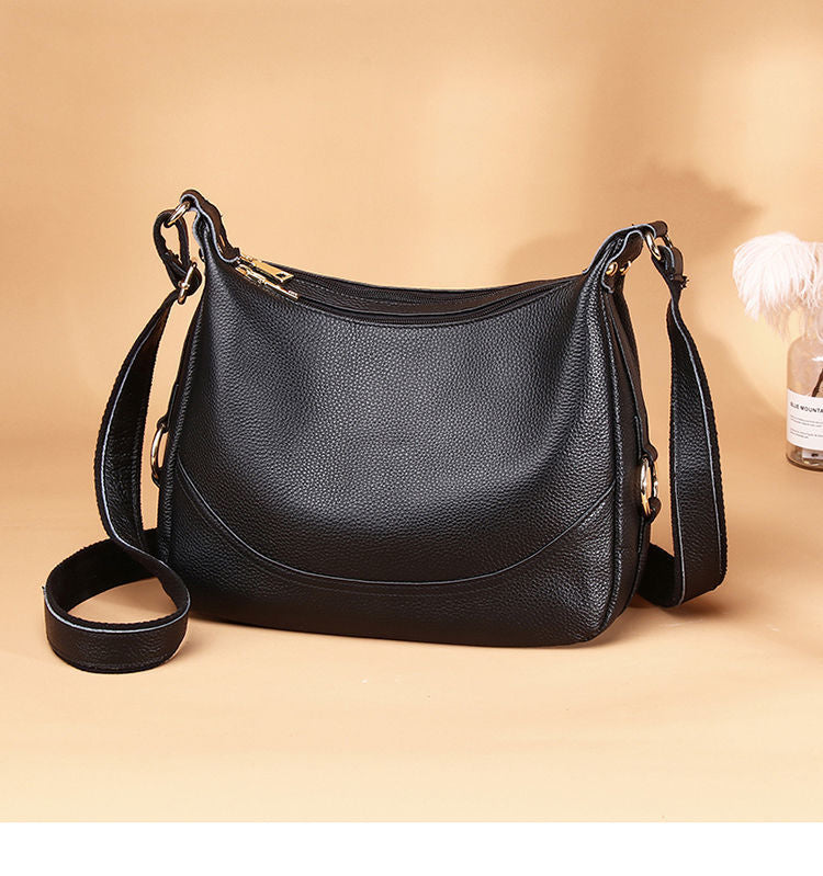 Guangzhou Shiling Genuine Leather Women's Bag for Middle-aged and Elderly Mothers, Multi-pocket Large Capacity Single Shoulder Crossbody Bag Trend - 图片 9
