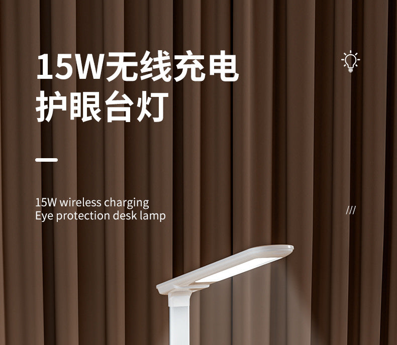 Study-Specific Eye Protection Desk Lamp with Smart Wireless Charging and Foldable Night Light for Dormitory LED Student Reading Gift Lamp - 图片 8