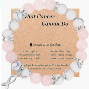 Rhodochrosite Bracelet Bow Ribbon Pendant Bracelet Holiday Gift Breast Cancer Rhodochrosite Bracelet