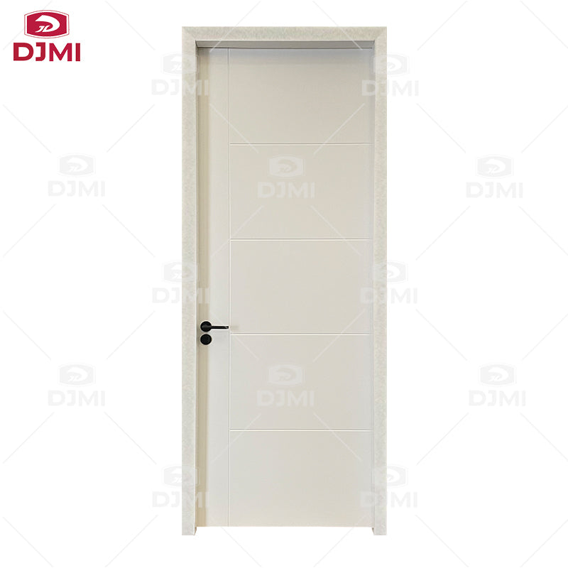American Style White Primed Panel Design Solid Wood Door Interior Solid Core Shaker Style Room Doors for Residential Apartment