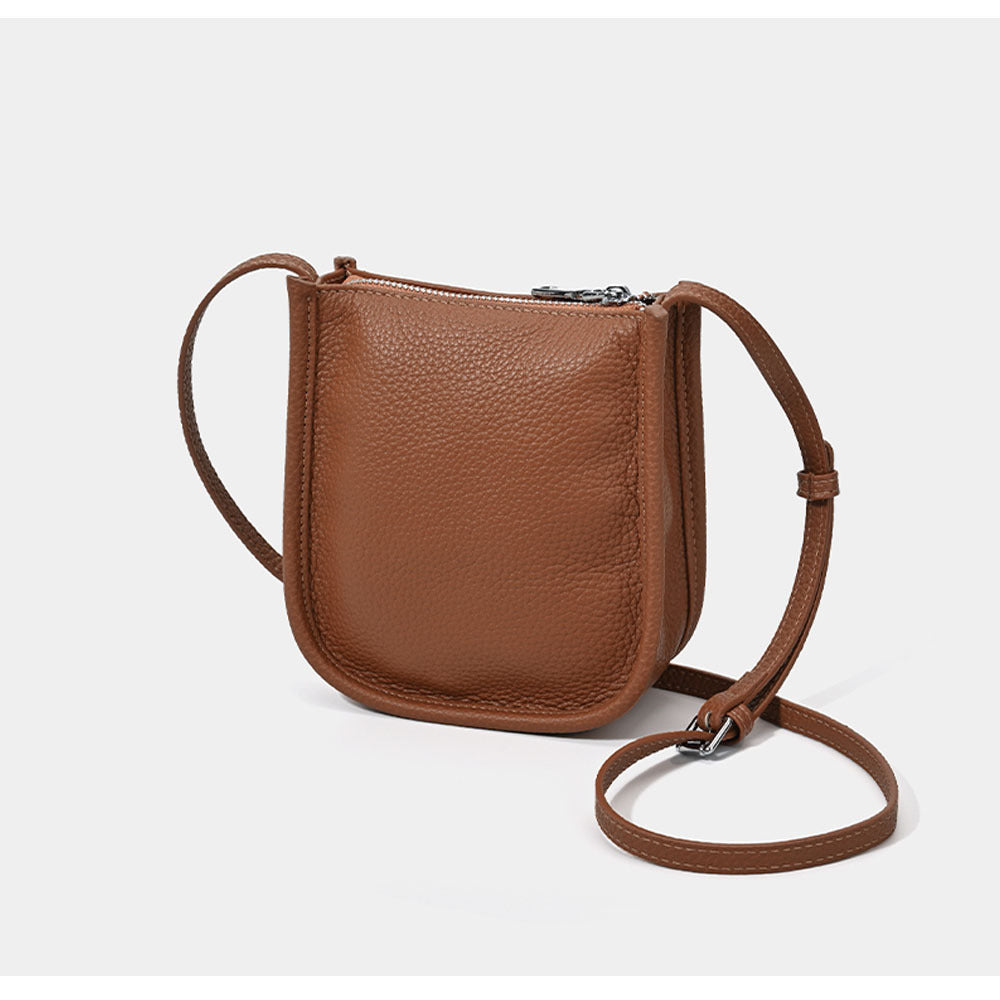 Genuine Leather Phone Bag Niche Fashion Small Bag for Women High-end Casual Simple Versatile Portable Shoulder Crossbody Bag - 图片 20