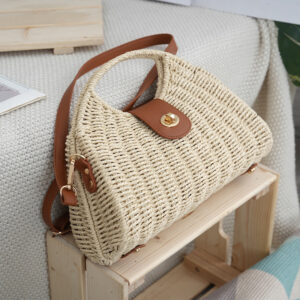 Crossbody Women's Bag New Fashion Single Shoulder Straw Bag Niche Handbag Vacation Beach Bag Korean Style Straw Bag Woven Bag