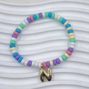 Bubble Balloon Letter Bracelet Best Friend Friendship Gift Sweet Bracelet Colorful Soft Clay Abacus Bead Bracelet