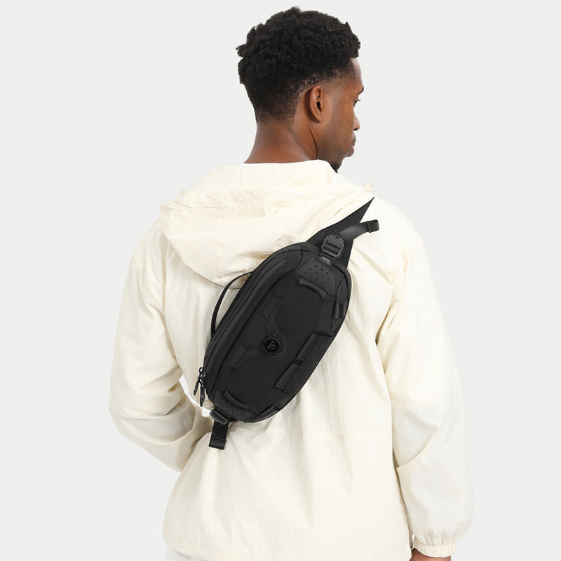 OZUKO Men's Chest Bag Crossbody Waist Bag Multifunctional Tactical Waterproof Portable Outdoor Cycling Trendy Brand High-end Bag - 图片 3