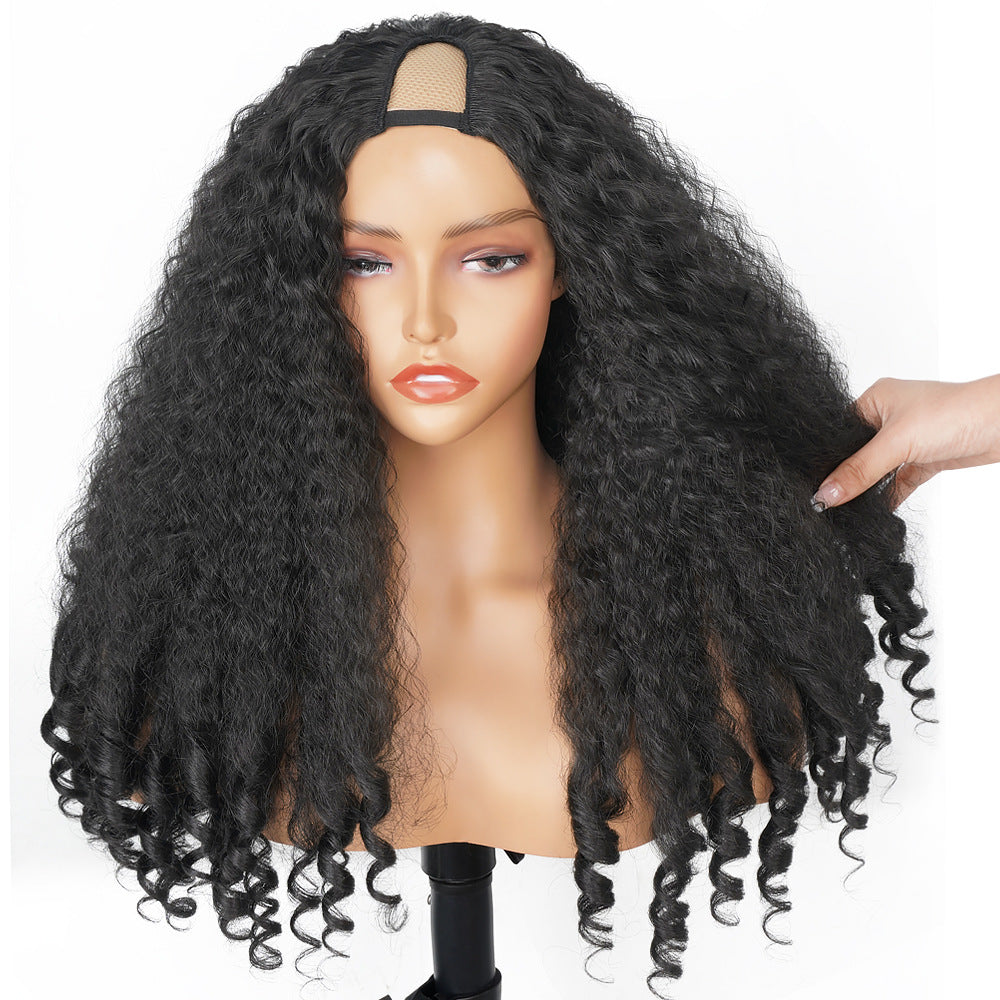 DR2/9T2 Ombre Burgundy V part Afro Wig with Curly End - 图片 7