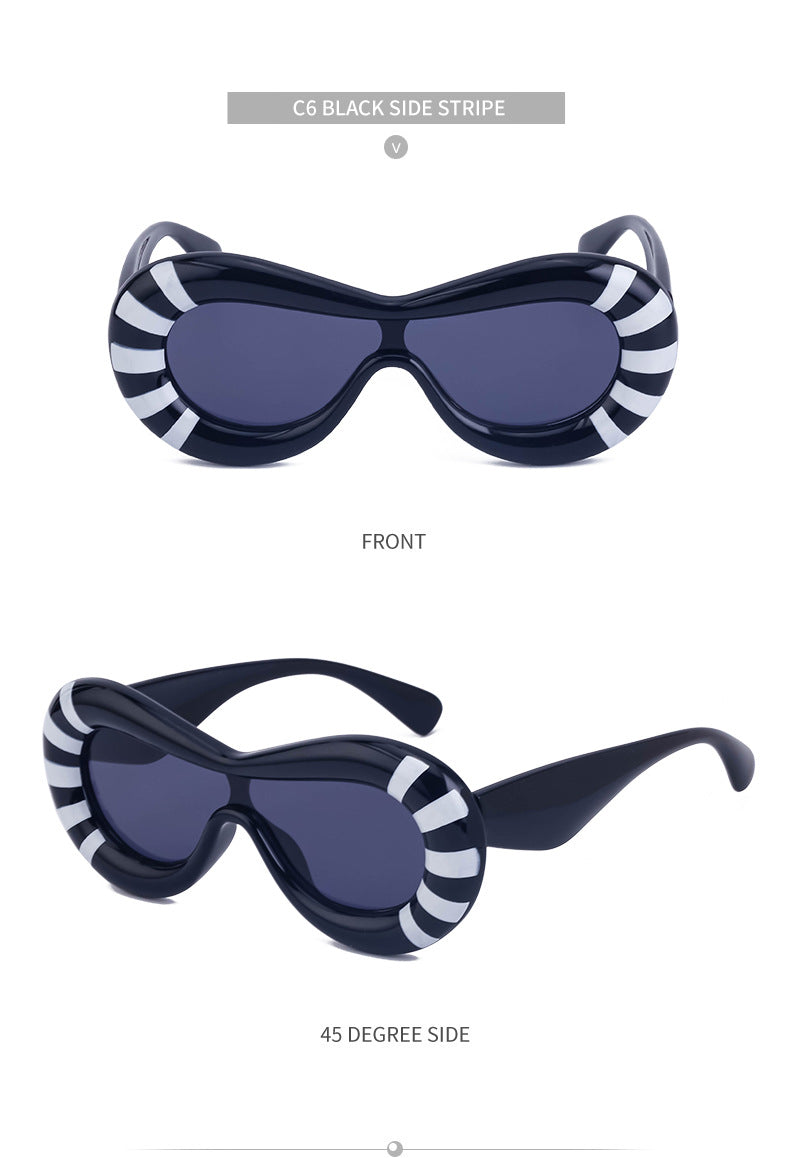 Europe and America Y2K Sunglasses for Women Trendy One-Piece Sunglasses Party Quirky Street Style Fashion Women's Glasses Wholesale - 图片 36