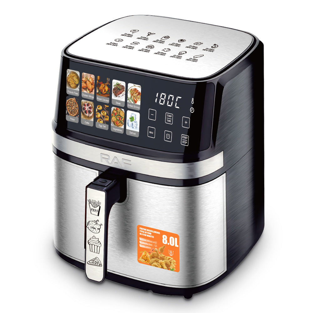 RAF European Standard8L Multifunctional Household Electric Fryer Visual Intelligent Touch Screen Oil-free Air Fryer Large Capacity - 图片 11