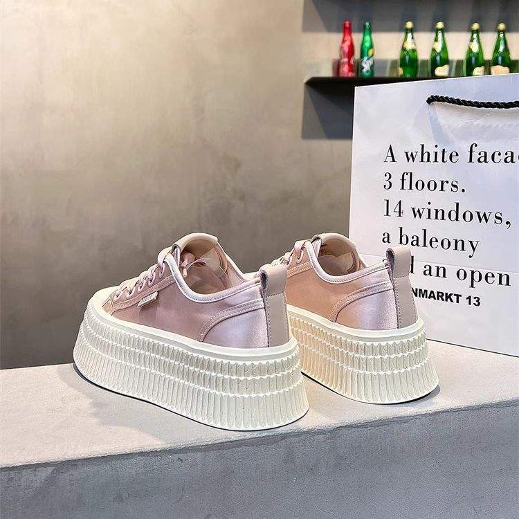 Thick Sole Biscuit White Sneakers for Women2025Versatile Student ins Fashionable Sports Casual Sneakers - 图片 4