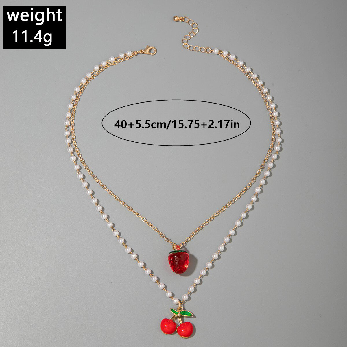 European and American Style Jewelry Light Luxury Imitation Pearl Cherry Necklace High-End Versatile Grass Multi-Layer Stacking Necklace Wholesale - 图片 26