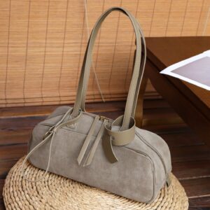 European and American Style Matte Leather Women's Bag High-End Luxury Boston Bag Lazy Style Korean Versatile Niche Underarm Shoulder Bag