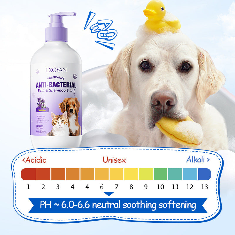 Pet Lavender Bath and Shampoo 2-in-1 EXGYAN Cat and Dog Bath Gel Cross-Border Wholesale - 图片 5