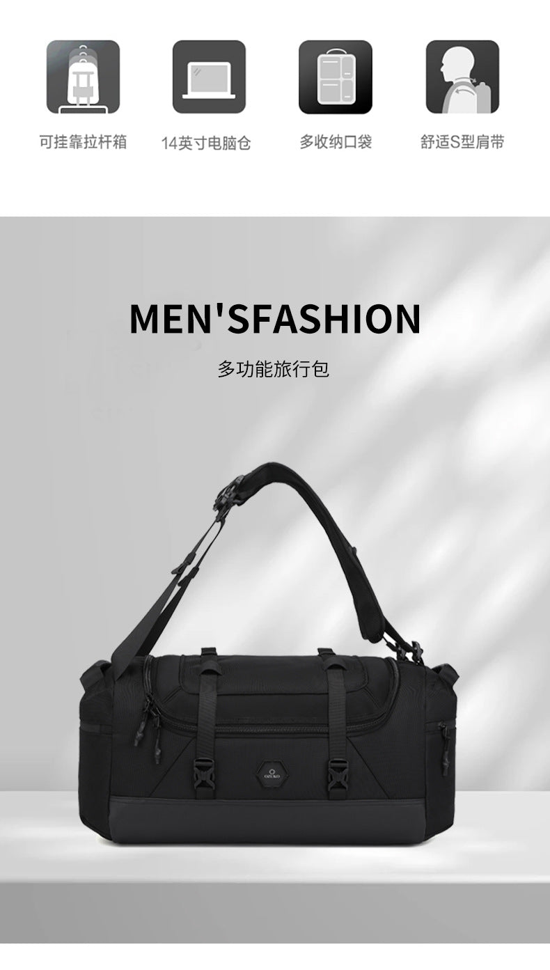 New Men's Travel Bag Large Capacity Sports Fitness Bag Waterproof Handheld Multifunctional Short Trip Backpack Yoga Bag - 图片 8