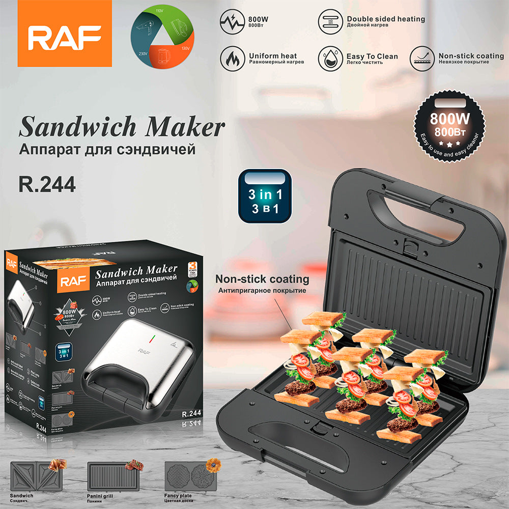 RAF European Standard Multifunctional Breakfast Machine Sandwich Maker Waffle Maker 3-in-1 Steak Maker Toaster - 图片 14