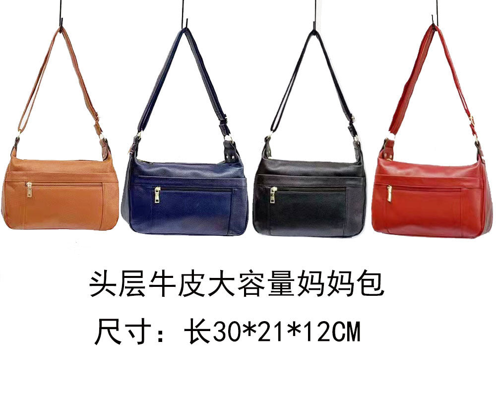 Guangzhou Shiling Genuine Leather Women's Bag for Middle-aged and Elderly Mothers, Multi-pocket Large Capacity Single Shoulder Crossbody Bag Trend - 图片 12