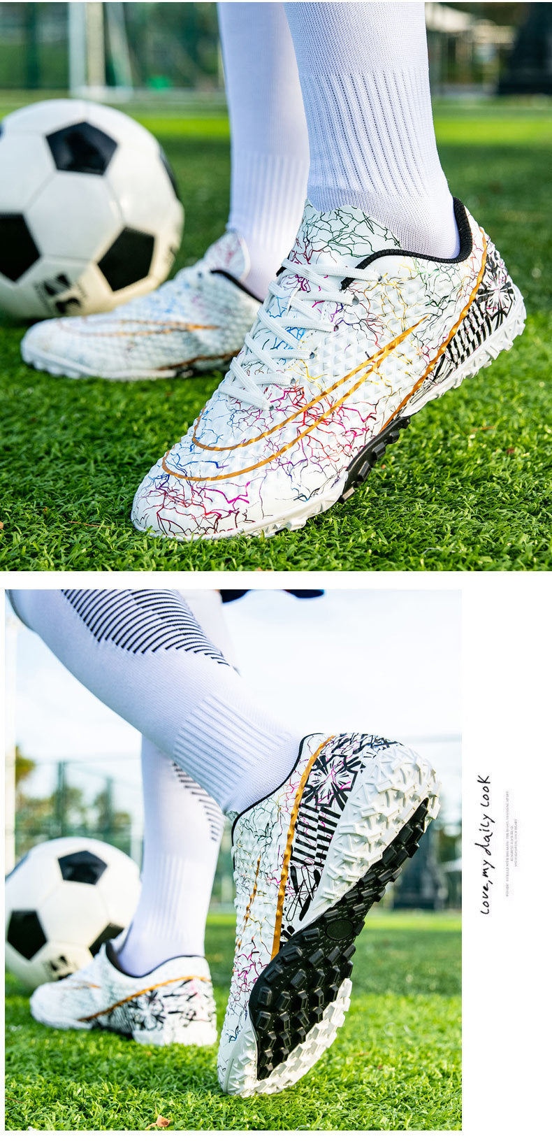 New professional football shoes for men and women AG Spike TF Broken Nail Youth Student Grassland Competition Training Shoes - 图片 44