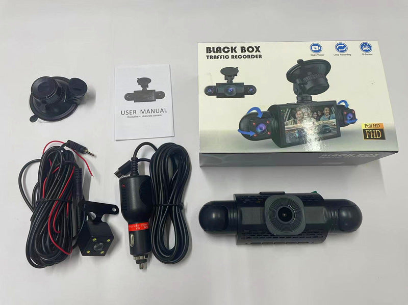 Dash Cam with Four Lenses1080P High-definition infrared night vision four-record simultaneous display dash cam DVR - 图片 5