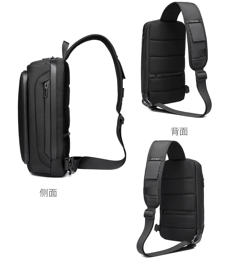 OZUKO Men's Functional Chest Bag Waterproof Crossbody Bag Multifunctional Shoulder Bag Outdoor Sports Large Capacity Trendy Bag - 图片 27