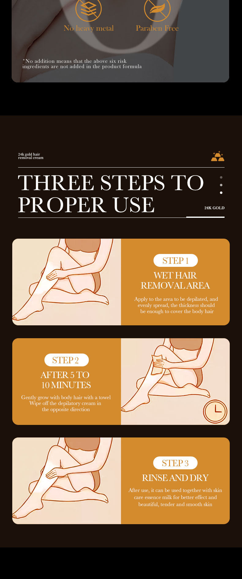 24K Gold Hair Removal Cream ZOZU Non-irritating Hair Removal Cream Wholesale for Cross-Border Trade - 图片 13