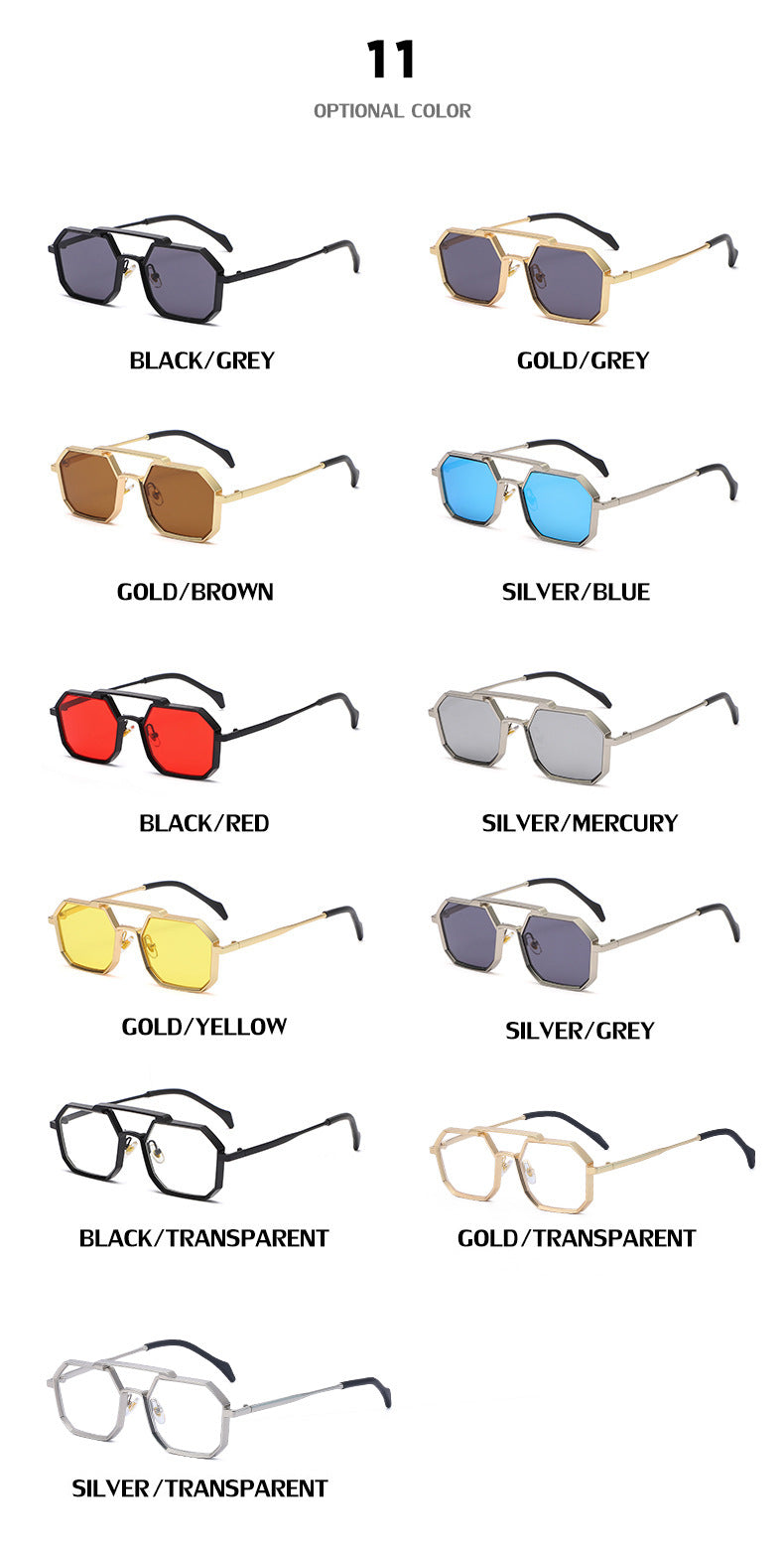 New European and American Steampunk Style Sunglasses for Men, Polygonal Small Frame Sunglasses for Women, Trendy sunglasses Wholesale - 图片 14