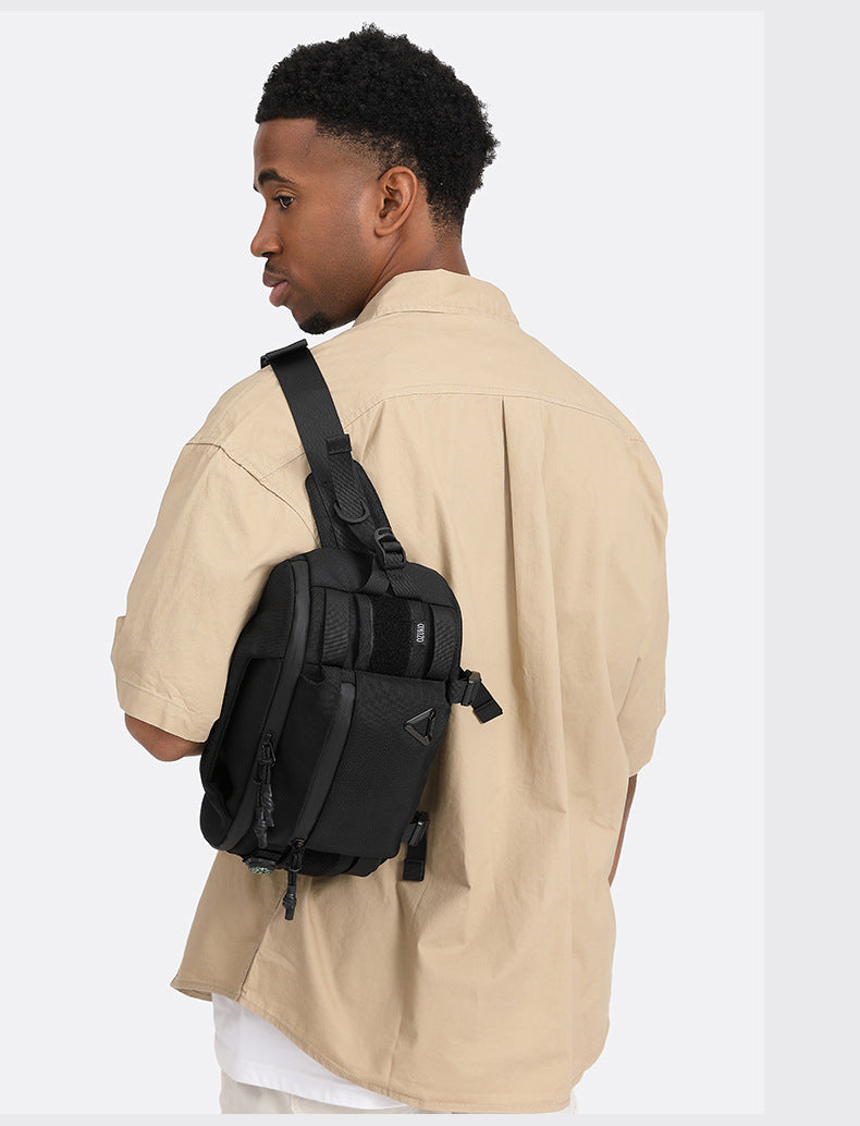OZUKO Men's Waist Bag Waterproof High-End Crossbody Bag Chest Bag Tactical Trendy Portable Functional Travel Bag - 图片 11
