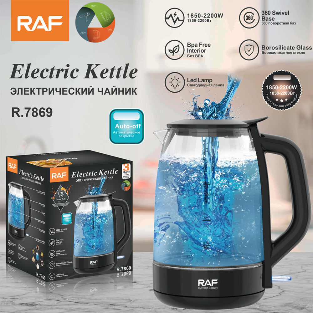 RAF European Standard Electric Kettle Automatic Power-off Glass Electric Kettle Household Kettle Health Care304 Wholesale R.7869 - 图片 14
