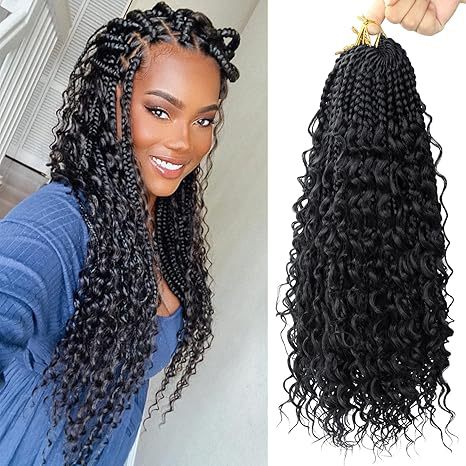 Cross-border European and American Synthetic Hair Wigs Box Braids Bohemian Curly Three-strand Braid Fly Hook Needle Hair Braid - 图片 5