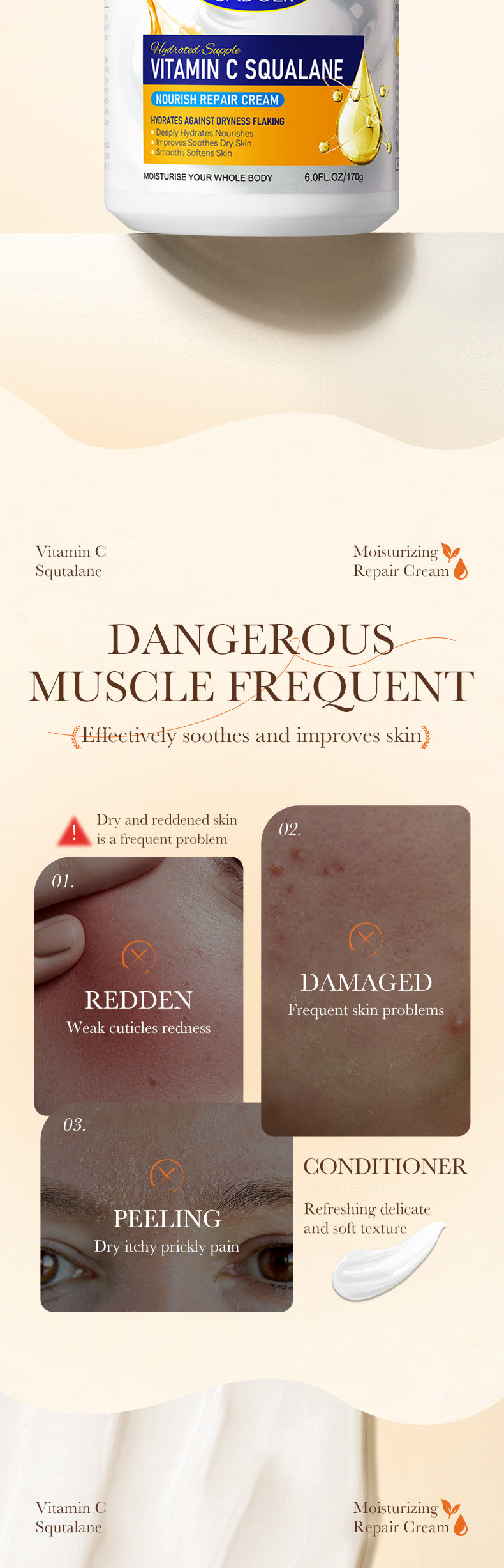 Repair cream170g SADOER Vaseline Vitamin C Hydrating and Moisturizing Face Cream Cross-Border Wholesale - 图片 19