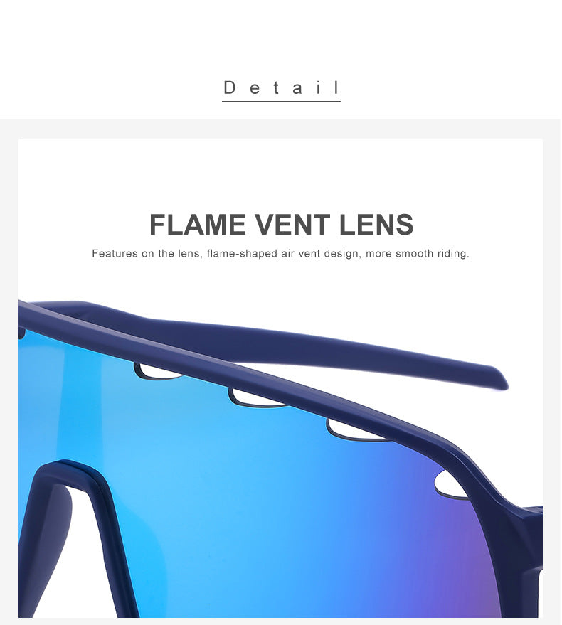 New Colorful Cycling Glasses for Men with Perforated One-piece Lenses Sunglasses European and American Outdoor Sports Sun Glasses - 图片 22